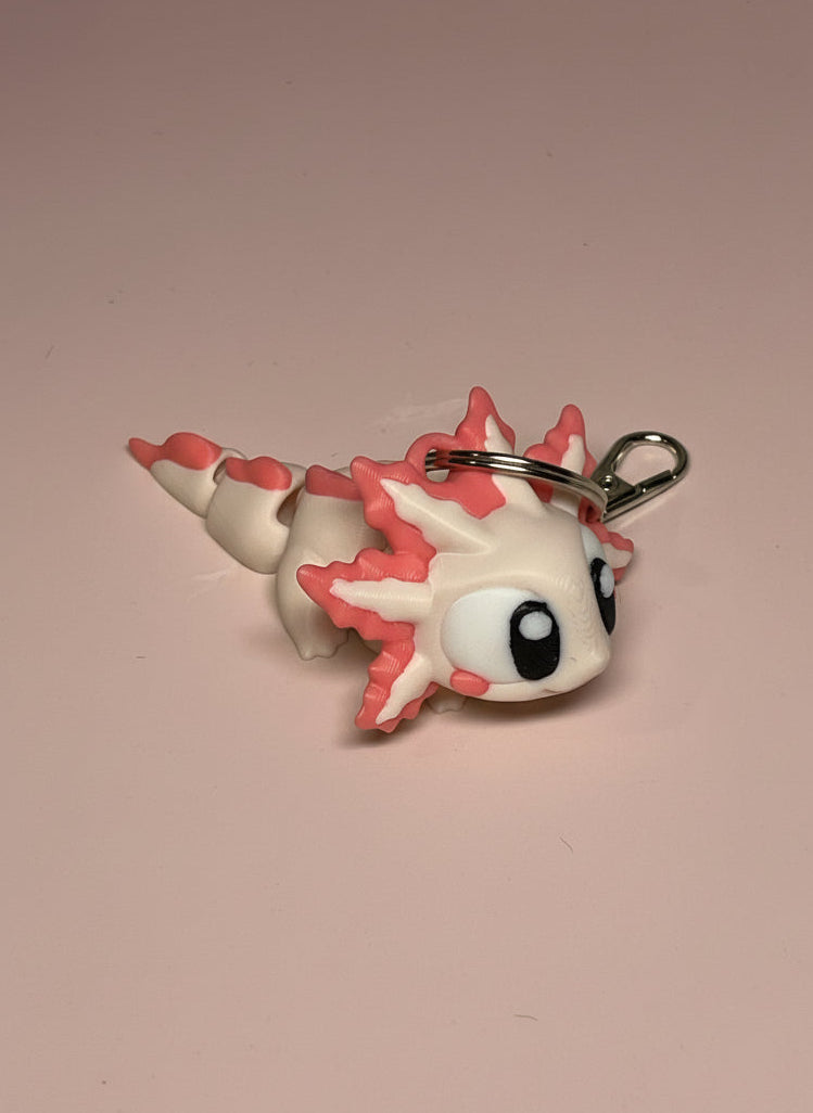 Axolotl 3D Printed Flexible Keychain