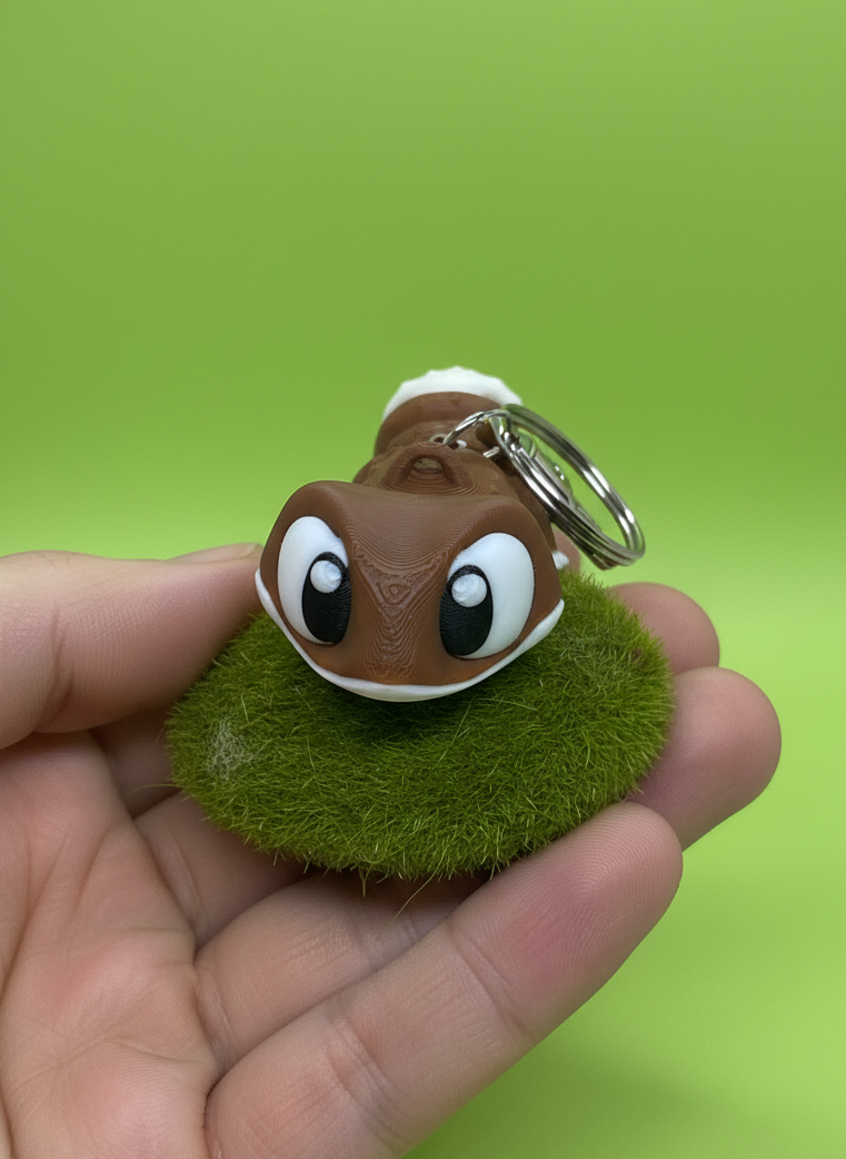 Gecko 3D Printed Flexible Keychain | Cute Lizard Toy Gift