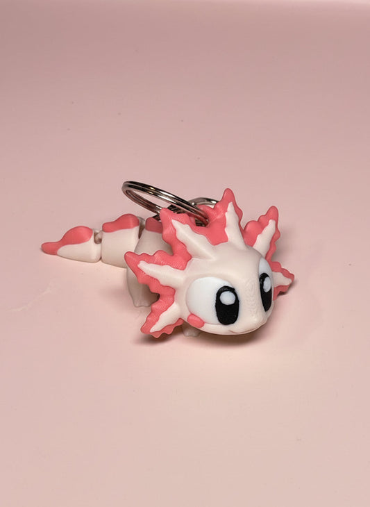 Axolotl 3D Printed Flexible Keychain