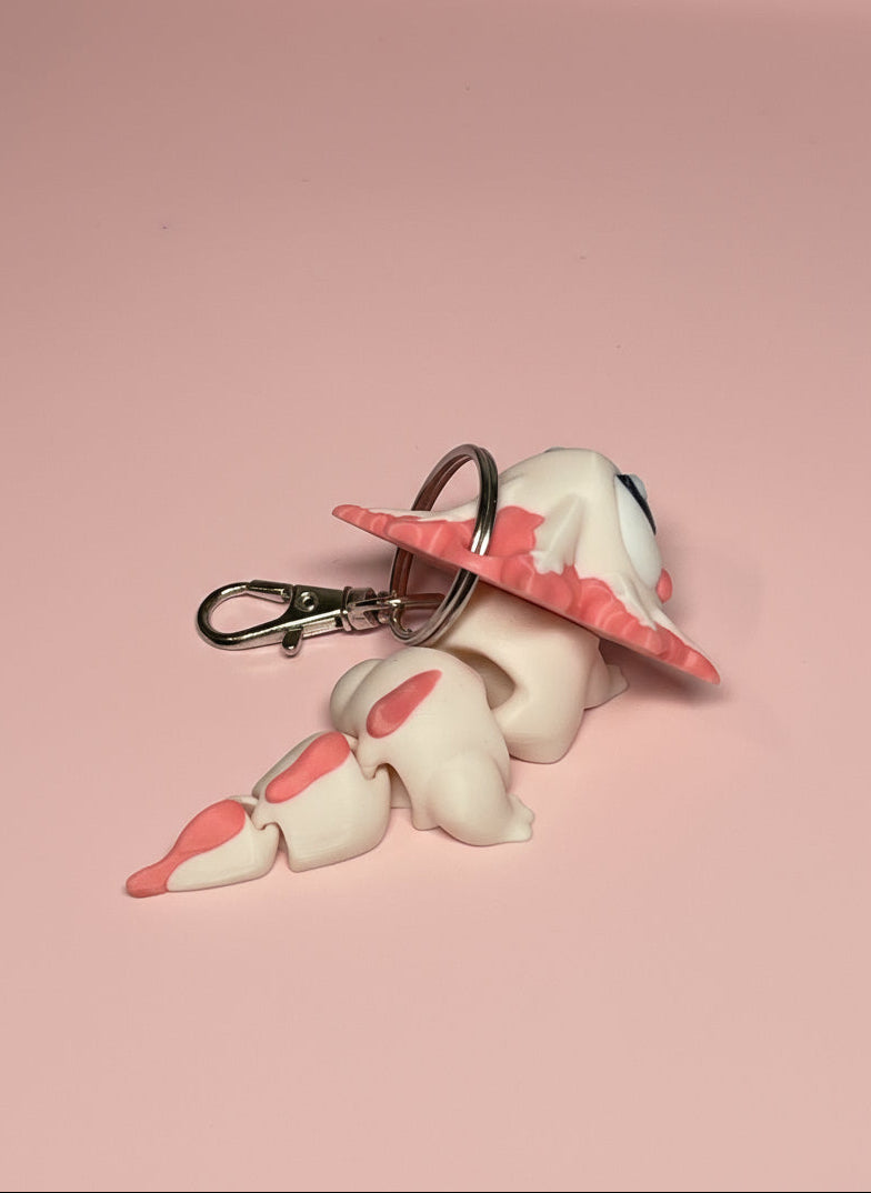 Axolotl 3D Printed Flexible Keychain